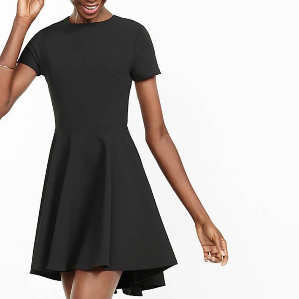 EXPRESS black fit and flare dress
